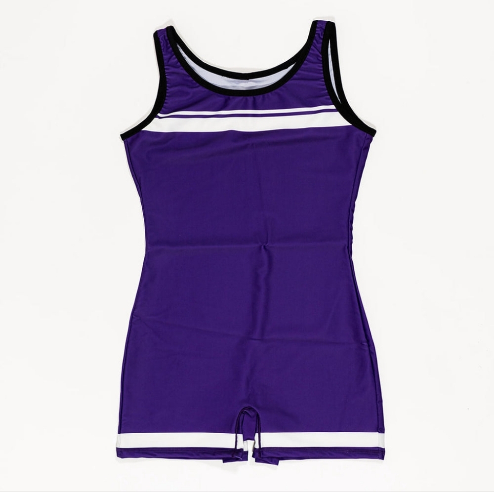 Beefcake Small One-Piece Gender Neutral Vintage-style Swimwear Purple